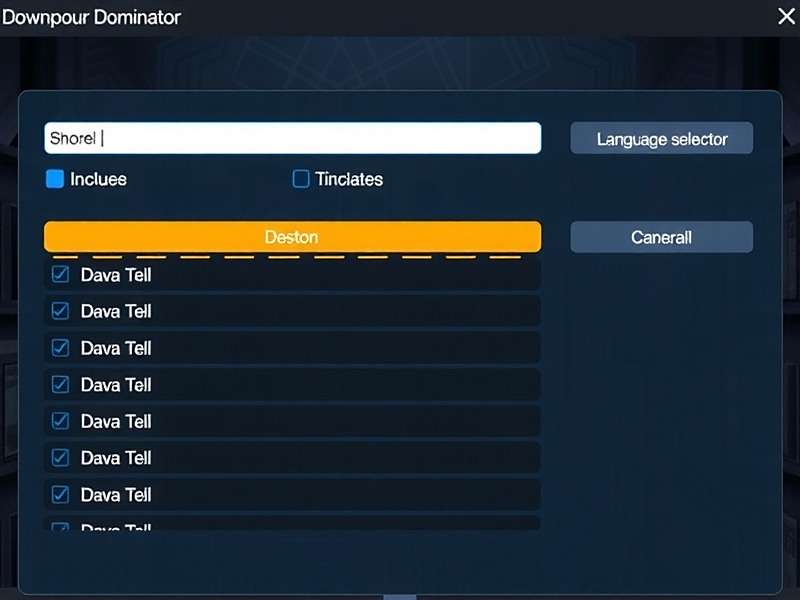 Downpour Dominator - Play in Your Language Downpour Dominator language selection screen